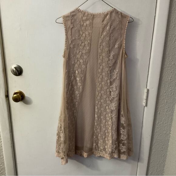 Altar’d State Blush Lace Overlay Dress M Lined S Boho Cottagecore Coquette Girl - Picture 4 of 10